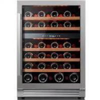 Ca'Lefort - Wine Fridge 24 Inch 52 Bottle Wine Refrigerator, 40-65&deg;F Dual Zone Wine cooler, 3 Color LED, Built-in for Home/Bar - Stainless Steel New Floor Model $899