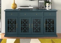 Walker Edison Saugeries Fretwork Detailed Glass Door Sideboard New in Box $1499