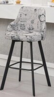 George Oliver Swivel Linen Upholstered Bar Stools with High Back New in Box $399