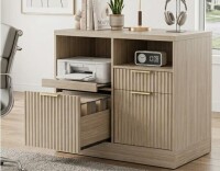 Inbox Zero 32&rdquo; 2 Drawer Lateral Filing Cabinet , Charging Station & Storage New in Box $399