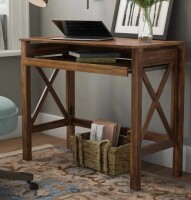 Charlton Home Thelen Foldable Solid Wood Solid Wood Desk With Pull Out New in Box $399