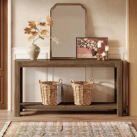 17 Stories 63" Entryway Console Table, 2-Tier Narrow Sofa Table Behind Couch for Foyer, Hallway, New in Box $299