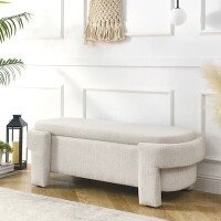 Streamdale Furniture Streamdale Beige Upholstered Storage Bench (51.5''X20.5''X17''), New in Box $399
