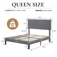 Willa Arlo Interiors Dunphy Upholstered Platform Bed with Adjustable Headboard, Queen Size, New in Box $1,199
