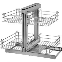 VEVOR Pull Out Blind Corner Cabinet, 15.7 Inch Opening Chrome Soft Close Blind Corner with Four Shelf, Slide Out Kitchen Cabinet Organizer for Minimum Cabinet Size (31.5'' W x 21.6'' D x 25.6' 'H), New in Box $299