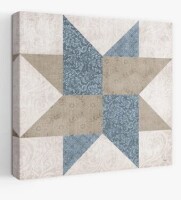 Ophelia & Co. Blue Quilt Square Iii Modern Farmhouse Geometric Textile Art Pattern Modern Farmhouse Art New In Box $299