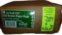 Duro 4 lb Kraft Brown Paper Bag, 500 Count / Bagcraft Grease-Resistant Cafe Bag 6.5 in. x 8 in., 2000 Count / Assorted New in Box