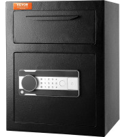 VEVOR 1.7 Cub Depository Safe, Deposit Safe with Drop Slot, Electronic Code Lock and 2 Emergency Keys, 17.71'' x 13.77'' x 13.77'' Business Drop Slot Safe for Cash, Mail in Home, Hotel, Office New In Box $299