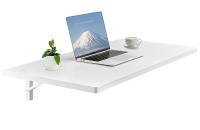 VEVOR Wall Mounted Folding Table, 39.4 x 19.7 inches Wall Mount Table, Floating Desk with Iron Bracket, Fold Down Desk for Small Spaces, Home Office, Dining, Laundry Room, Kitchen, Bar, White New In Box $199