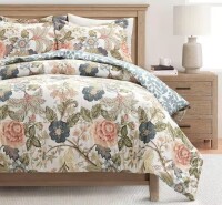 HOMEBOUTIQUE Sydney 3 Pieces Green Floral Cotton Blend King/Cal King Comforter Set New In Box $299