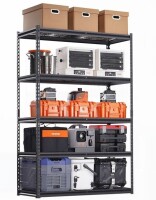 VEVOR Storage Shelves, 3000 lbs, 5 Tier Heavy Duty Garage Shelving, 20" D x 48" W x 72" H Adjustable Metal Shelves for Industrial Shelving Unit Utility Shelf, for Kitchen, Warehouse, Basement, Black New In Box $299
