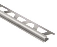 Schluter Rondec Brushed Nickel Anodized Aluminum 3/8 in. x 8 ft. 2-1/2 in. Metal Bullnose Tile Edging Trim / Schluter Reno-Ramp 3-1/2in. Wide Reducer 1/2in. Aluminum Satin / Assorted New Assorted $199