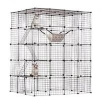 VEVOR Large 4-tier Cat Cage, 54" x 41" x 69", Detachable Metal Wire Cat Enclosure, with 5 Front Doors Hammock Ramp ladders, Indoor & Outdoor Crate Exercise Place Ideal for Kitty, Small Animals, Black, New in Box $299