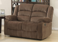 AC Pacific Bill Collection Contemporary Dual Reclining Loveseat, Brown New In Box $799