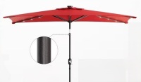 SANLUCE 10 ft. x 6.5 ft. LED Rectangular Patio Umbrella with UV Protection, Easy Tilt and Wind-Resistant Features in Wine Red New in Box $299