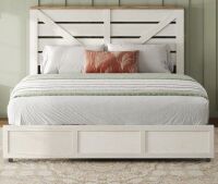 Ivy Bronx Revan Farmhouse Full Platform Bed With Barn Door Design New In Box $499