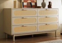 Mercer41 55.1" W Rattan 6 - Drawer Dresser New in Box $699