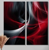 Wade Logan&reg; Clemetine - Red Wall Art, 2-Piece, 16" x 30" (x2) New In Box $199