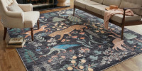 Bungalow Rose 9' x 12'Jungle Botanical Animal Print Machine Washable Area Rug $599