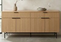 Latitude Run 69" Fluted Sideboard Buffet Cabinet With 2 Drawers & 4 Doors, Soft-Close Hinges, Modern Storage Cabinet New Shelf Pull $699