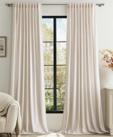 Mercer41 Luxury Velvet Blackout Thermal-Insulated Curtains. Room Darkening 75%-95% Rod Pocket Back Tab Drapes for Living room Bedroom (Pair), 52" W x 96" L New In Box $89
