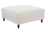 Uixe 38 in. Beige Corduroy Fabric Square Ottoman with Wood Legs New In Box $299