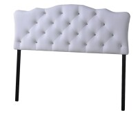 Baxton Studio Full Size Rita Modern And Contemporary Faux Leather Upholstered Button-Tufted Scalloped Headboard White $299
