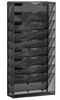 VEVOR File Wall Rack, One-Piece 10 Pockets Mesh Wall File Holder, Wall Mounted Magazine Mail Paper & Document Storage Folder, Metal Wall File Organizer with Nametag Label, for Office Home & School New In Box $79