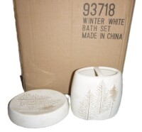 Bonder Home Winter White 3 Piece Bathroom Set New Open Box $79