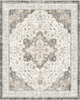 Marsail 9x12 ft. Washable Area Rug, Soft & Slip-Resistant Large Area Rug with Reinforced Bound Edges, Vintage Short-Pile Washable Rug with Floral Pattern for Living Room, Dinning Room and Bedroom, New In Box $399