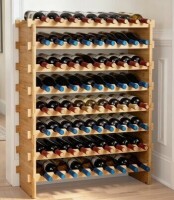 VEVOR 72 Bottle Stackable Modular Wine Rack, 8-Tier Solid Bamboo Wood Storage Racks, Floor Freestanding Wines Holder Display Shelf, Wobble-Free Shelves for Kitchen, Bar, and Cellar (Natural Color) New In Box $299