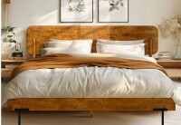 Acacia Frida Queen Solid Wood Platform Bed Frame with Tall Headboard, Walnut Finish 800lbs Capacity, Easy Assembly, No Box Spring Needed, Premium Scandinavian Bed Frame Compatible with All Mattresses New in Box $799