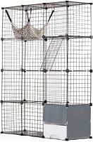 VEVOR Large 4-Tier Cat Cage, 41 x 14 x 55, Detachable Metal Wire Cat Enclosure, with Litter Box Hammock Ramp ladders, Indoor & Outdoor Crate Exercise Place Ideal for Kitty, Small Animals, Black, New in Box $299
