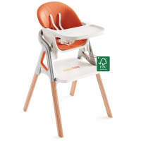 CoziBB Baby High Chair, 6 in 1 Convertible Growing Baby Highchair for Babies and Toddlers, Baby Chair with Adjustable Dining Tray and Seat, 5-Point Safety Belt, White $199