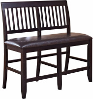 Woodland Classics Lenox Black Brown High Back Upholstered Bench $499