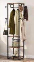 Tribesigns Cynthia Brown Coat Rack with 3 Shelves, 8 Hooks and 1 Hang Rod New In Box $299