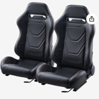 VEVOR Racing Seat, 2 Set, Adjustable Racing Cockpit with Wide Angle Reclining & High-Resilience Foam, Comfortable Racing Chair with Soft PVC Leather & Q235B Slider, Fit for Racing Cars & Go-Karts New in Box $599