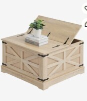 VEVOR Rattan Coffee Table, Rectangle PE Rattan Woven Wood Coffee Table with MDF Top, 32-Inch Modern Boho Style Storage Coffee Table with Retro Metal Hinges New in Box $399