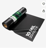 VEVOR 10 Mil Plastic Sheeting Heavy Duty 20' x 100', Thick Plastic Sheeting Roll, Plastic Drop Cloth Painters Tarp, Polyethylene Covering for Crawl Space Vapor Barrier, Multi-Purpose, Black New in Box $399
