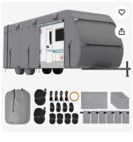 VEVOR Travel Trailer Cover, 27-30 ft RV Cover, 4-Layer Non-Woven Fabric Camper Cover, Waterproof, Windproof and Rip-Stop Class A RV Cover, with Storage Bag, Repair Patches, Straps and Tire Covers New in Box $299