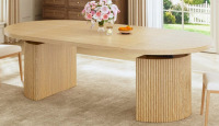 George Oliver Extendable Round Dining Table For 4-8 New Shelf Pull $599