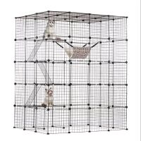 VEVOR Large 4-tier Cat Cage, 54" x 41" x 69", Detachable Metal Wire Cat Enclosure, with 5 Front Doors Hammock Ramp ladders, Indoor & Outdoor Crate Exercise Place Ideal for Kitty, Small Animals, Black, New in Box $299