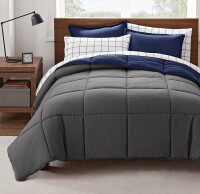 Serta Simply Clean Fluffy 5 Piece Hypoallergenic Reversible Bed in a Bag, Twin/Twin XL, Navy $149.99