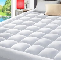 ELEMUSE Queen Cooling Mattress Pad Quilted Bed Mattress Topper Elastic Fitted Mattress Protector Pillow Top Mattress Cover with 8"-21" Deep Pocket